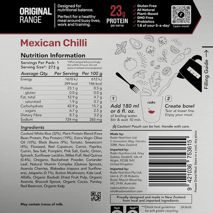 Radix Original 400 Plant-Based Mexican Chilli