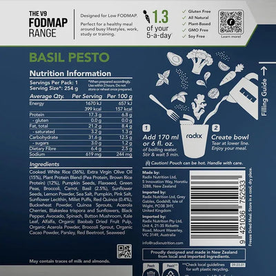 Radix Low Fodmap 400 Basil Pesto