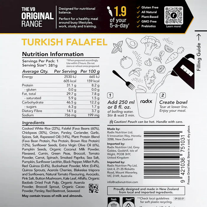 Radix Original 600 Plant-Based Turkish Falafel