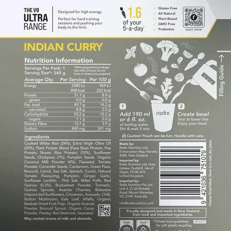 Radix Ultra 800 Plant-Based Indian Curry
