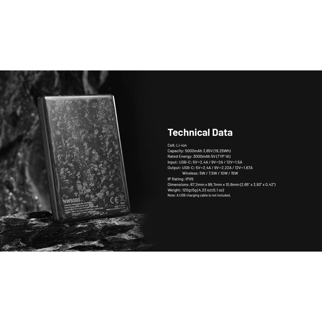 Nitecore NW5000 Magnetic Wireless Charging and USB-C 5000mAh Power Bank