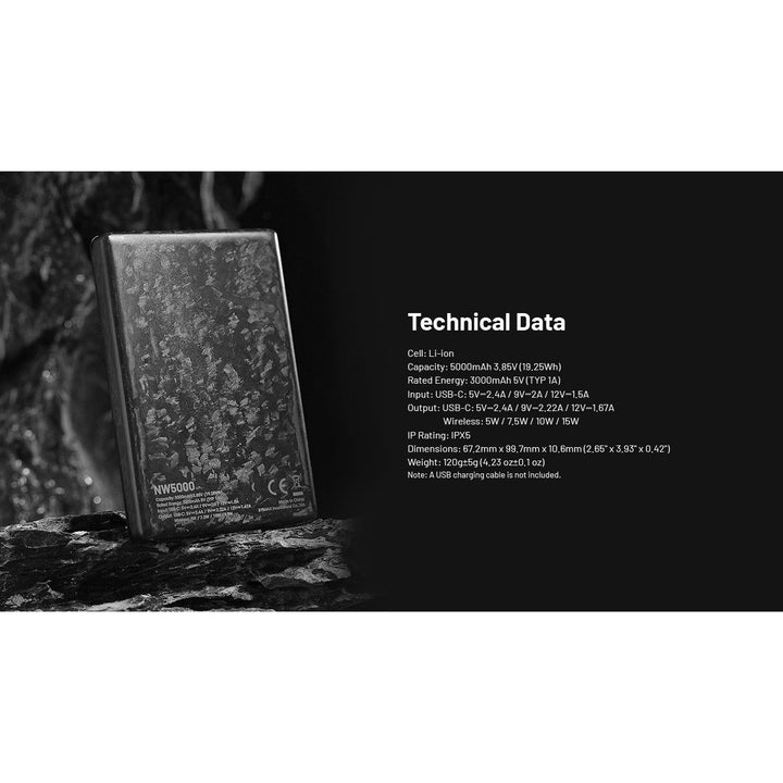 Nitecore NW5000 Magnetic Wireless Charging and USB-C 5000mAh Power Bank