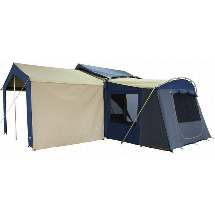 Veranda Awnings can be pegged to the ground and used as a windbreak