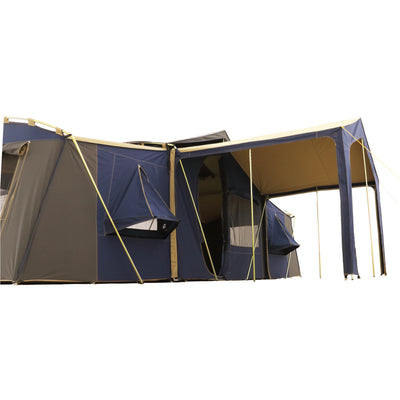 Rear view of Homestead Deluxe. We also have an optional rear veranda attached here (In addition to the front veranda which comes with the tent)