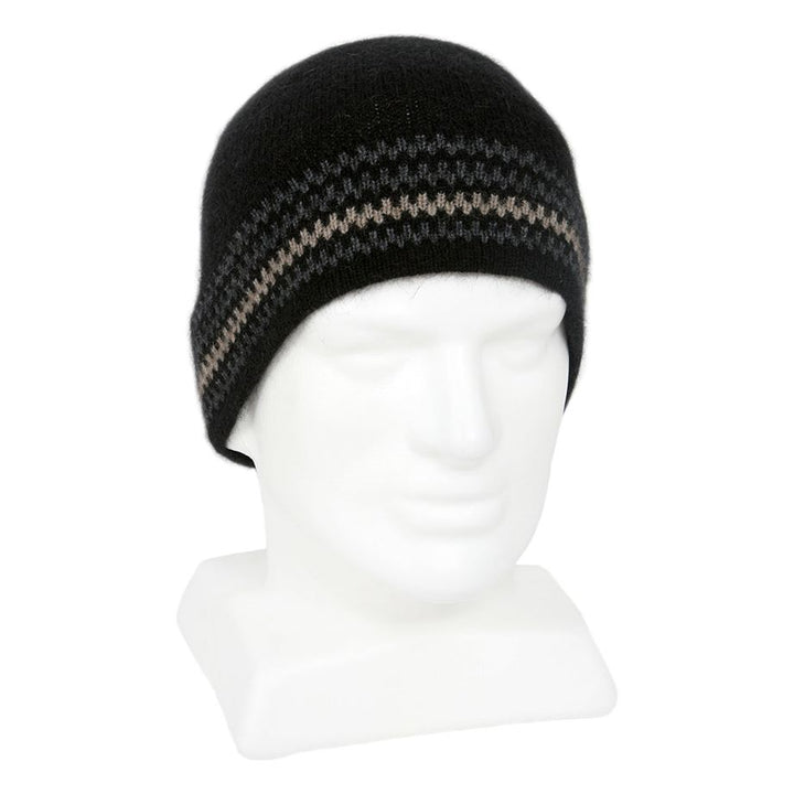 Possum Merino Urban Striped Beanie - Lothlorian Knitwear