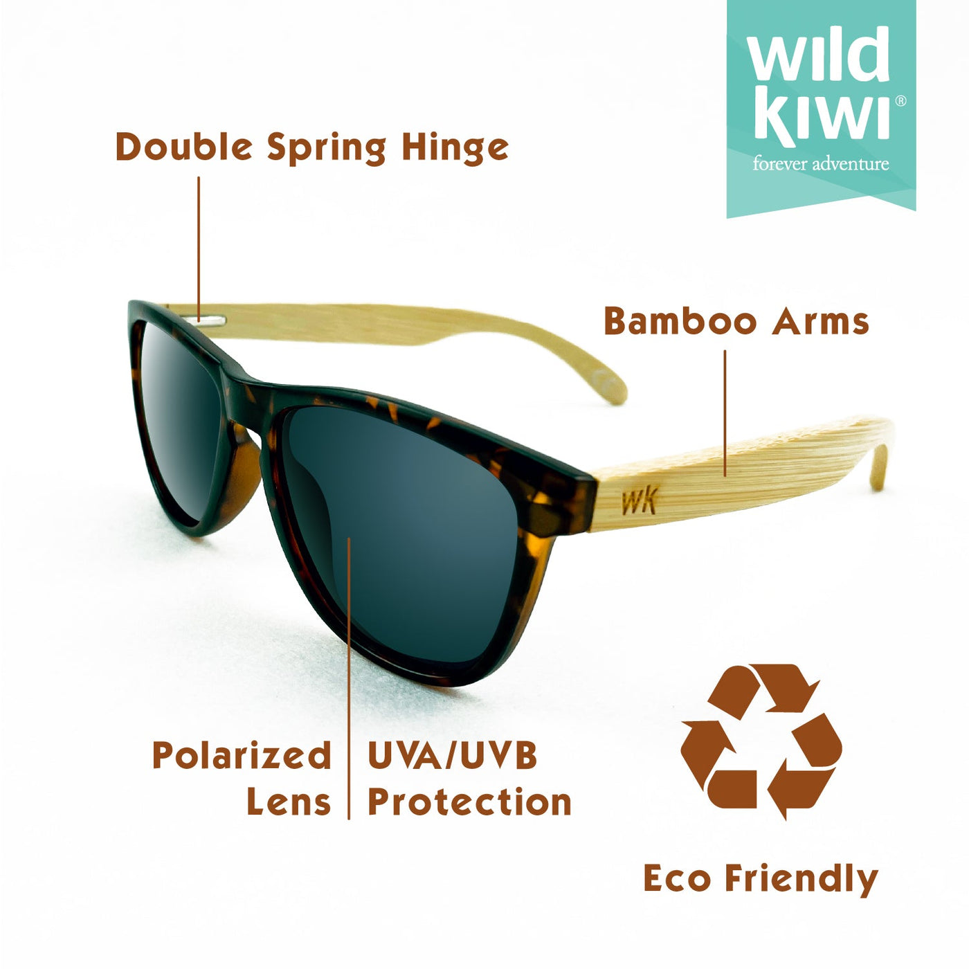 Bamboo Sunglasses Polarised for Men and Women - Tortoise Shell