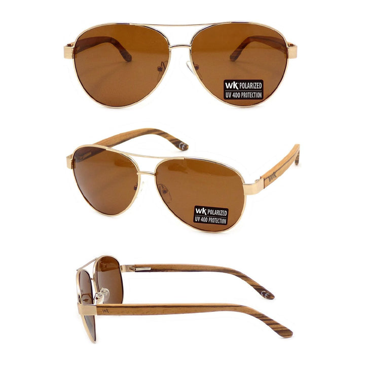 Wood Sunglasses Polarised for Men and Women - Aviator