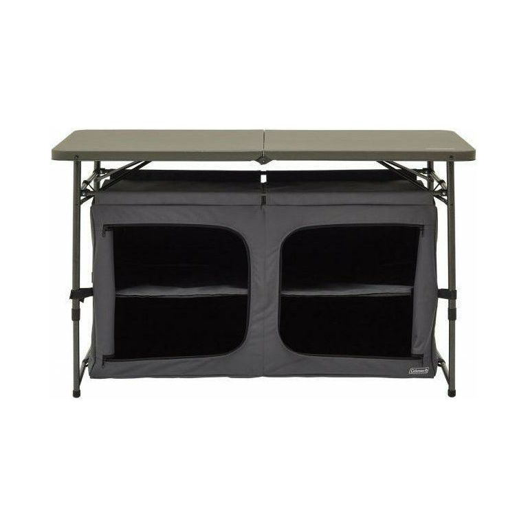 Coleman 4 FT Folding Table & Clip-In Double Camp Cupboard