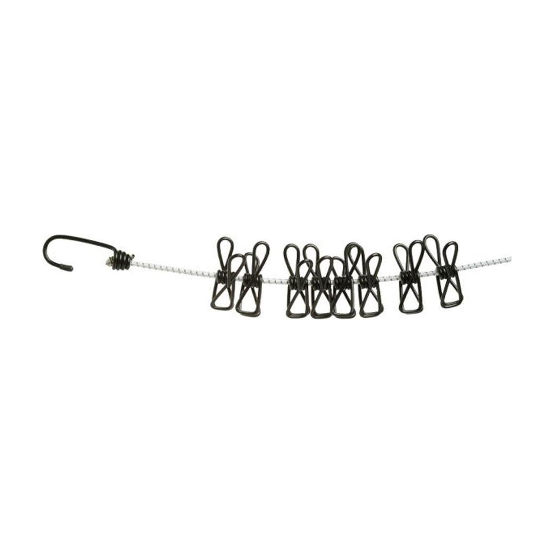 Clothesline with pegs