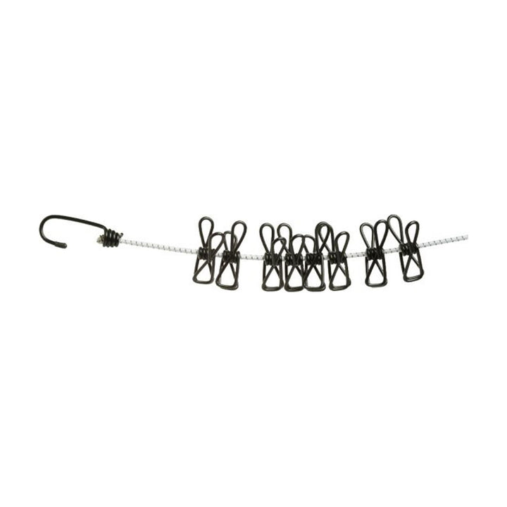 Clothesline with pegs