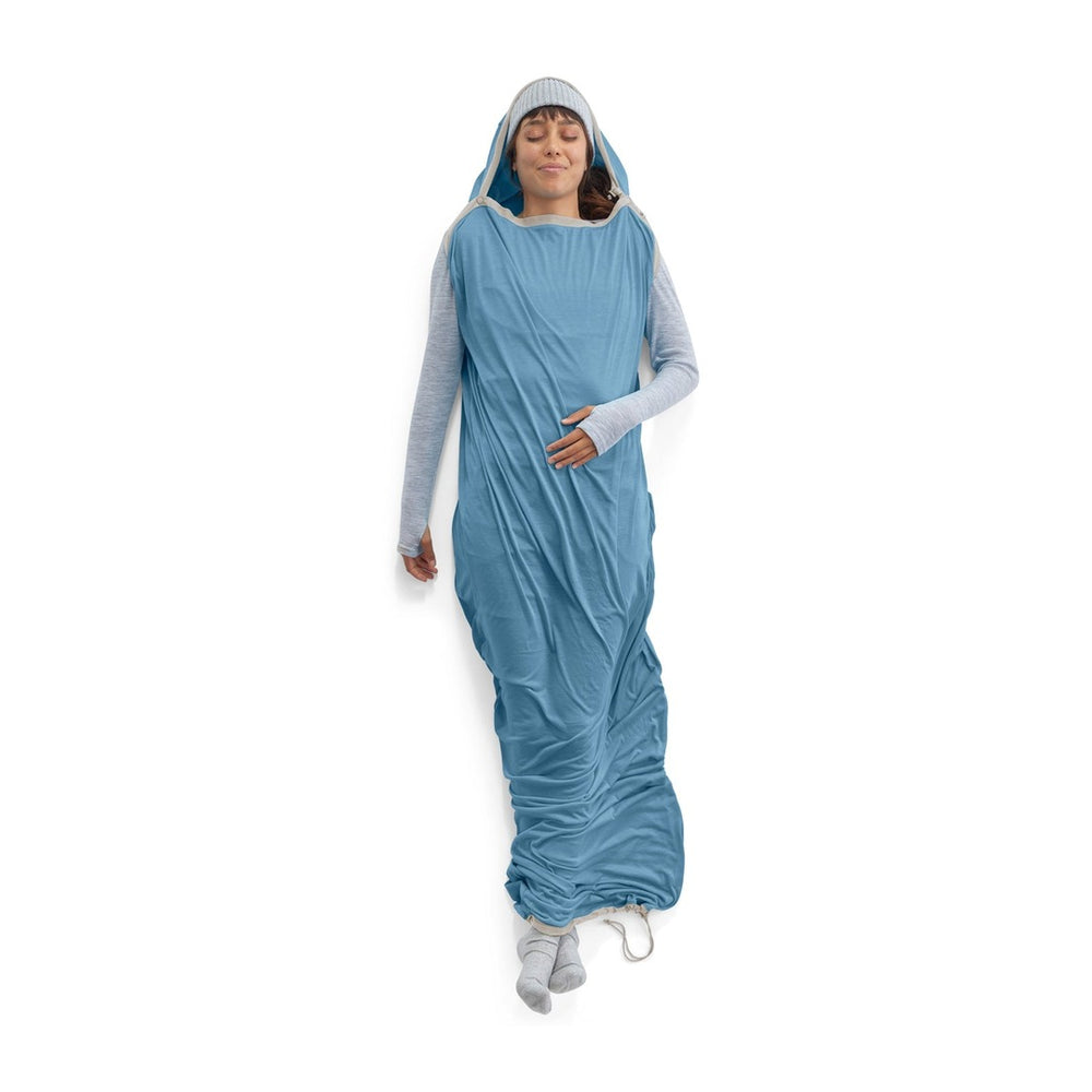 Sea to Summit Breeze Lightweight Liner worn outside a sleeping bag