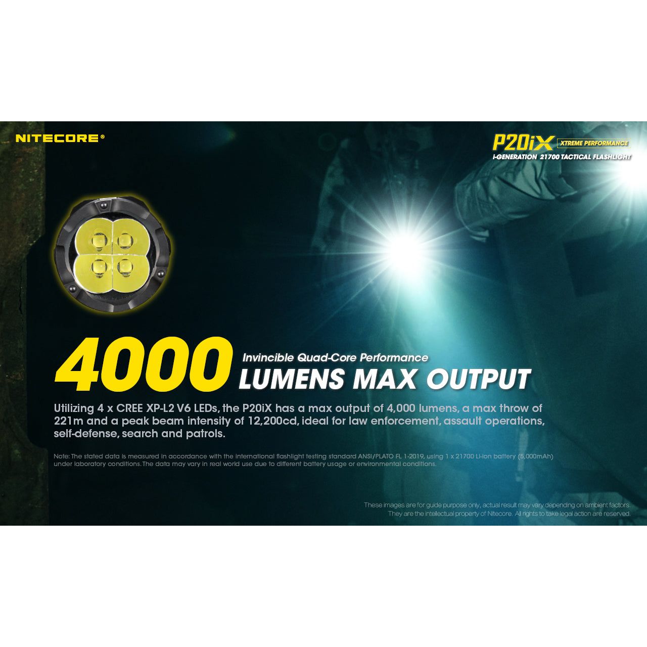 Nitecore P20iX Rechargeable Flashlight - 4000 lumens