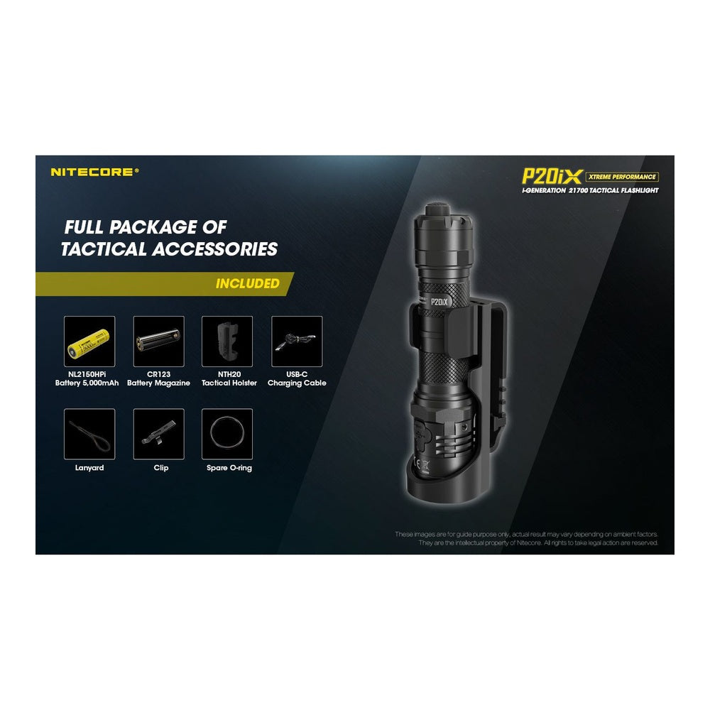 Nitecore Power Bundle P20iX+NL2150HPi 4000 lumens Rechargeable Tactical Flashlight, 2X NL2150HPi, and LumenTac Organizer Nitecore Power Bundle P20iX+NL2150HPi 4000 lumens Rechargeable Tactical Flashlight, 2X NL2150HPi, and LumenTac Organizer