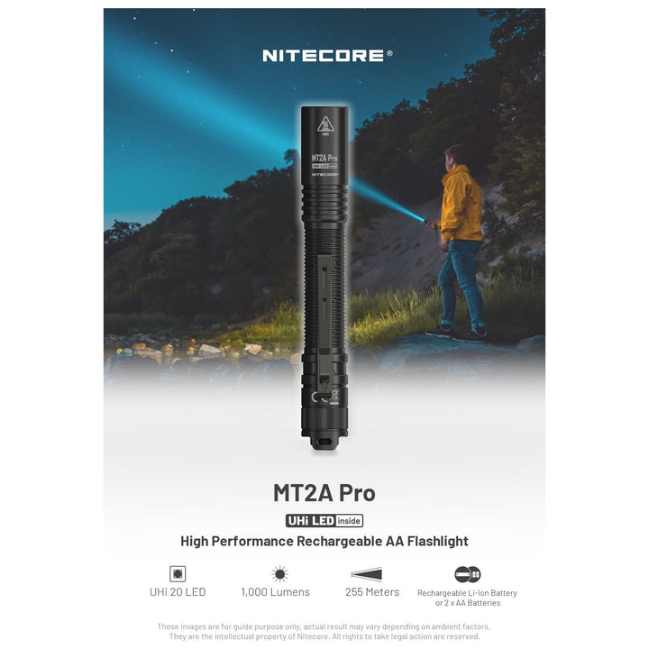 Nitecore MT2A PRO Rechargeable Flashlight - 1000 lumens