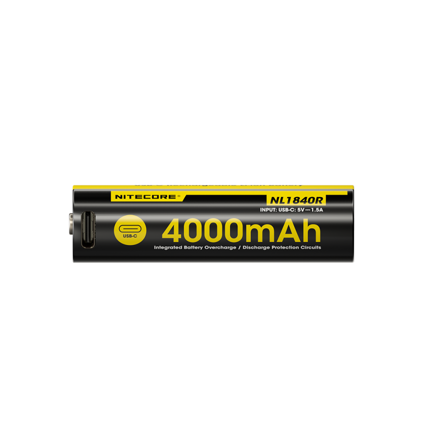 Nitecore NL1840R High Performance USB-C Rechargeable Li-ion Battery