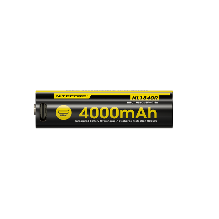 Nitecore NL1840R High Performance USB-C Rechargeable Li-ion Battery