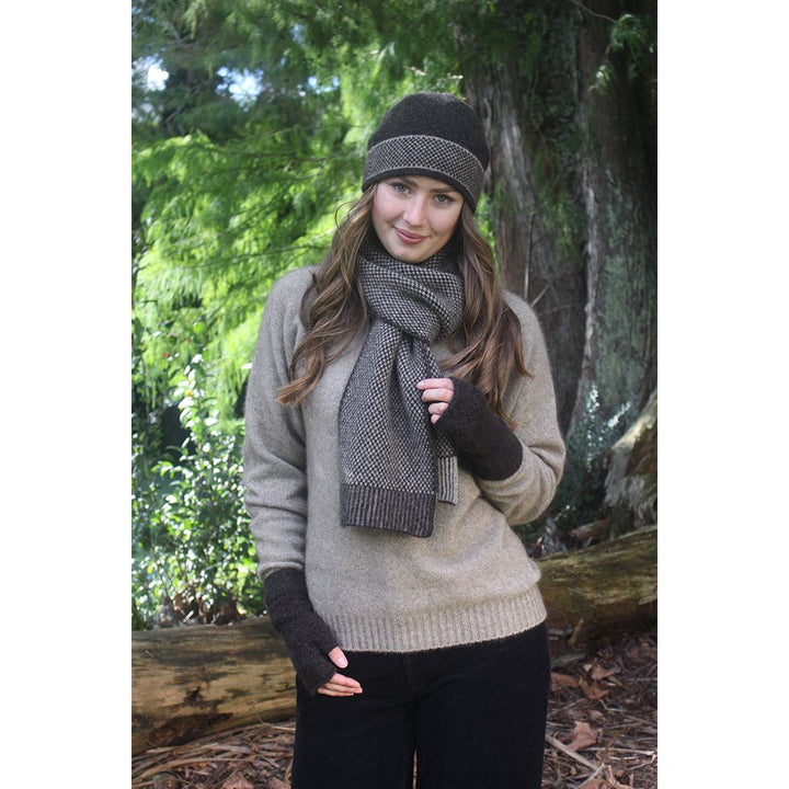 Possum Merino Morse Scarf - Lothlorian Knitwear