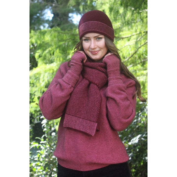 Possum Merino Morse Scarf - Lothlorian Knitwear