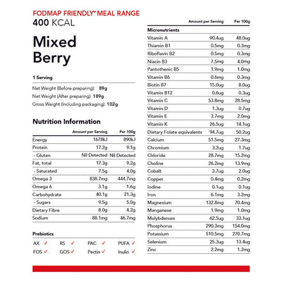 Radix Low Fodmap 400 Plant Based Mixed Berry Breakfast