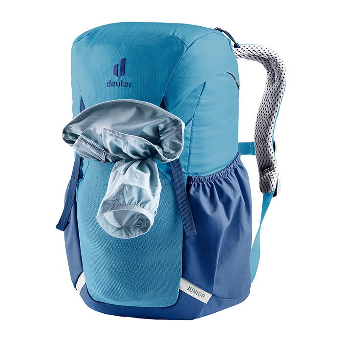 deuter 18l junior backpack 18 L it has a stretch stash pocket on the front and stretch side pockets for a whole host of items Junior Backpack 18L - Chili/Lava