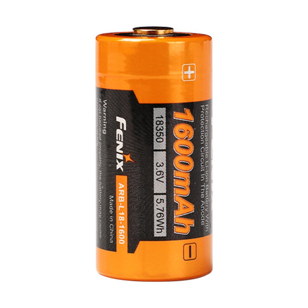 Fenix ARB-L18-1600 18350 rechargeable battery, label detail