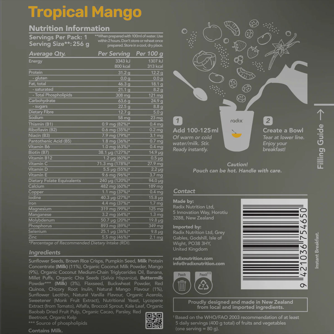 Radix Ultra Dairy Breakfast 800 Tropical Mango