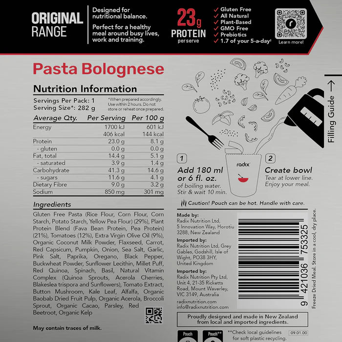 Radix Original 400 Plant-Based Pasta Bolognese