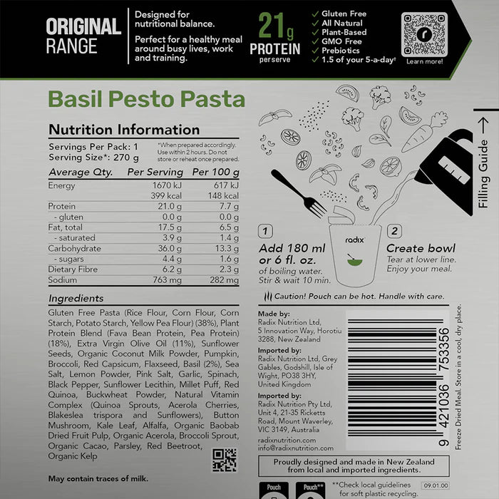Radix Original 400 Plant-Based Basil Pesto Pasta