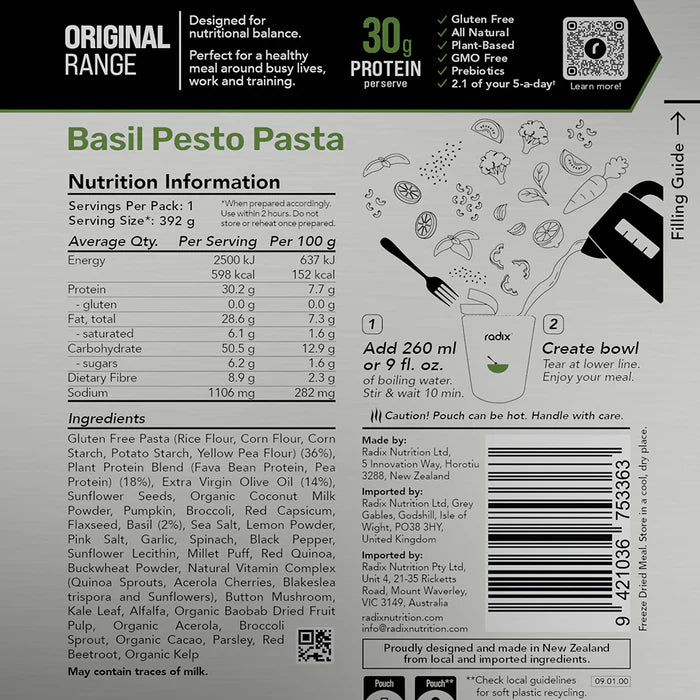 Radix Original 600 Plant-Based Basil Pesto Pasta