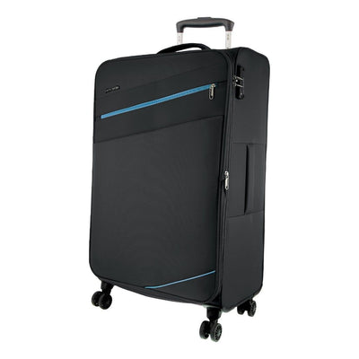 Pierre Cardin 76cm LARGE Soft Shell Suitcase in Turquoise