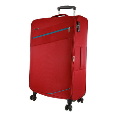 Pierre Cardin 76cm LARGE Soft Shell Suitcase in Turquoise