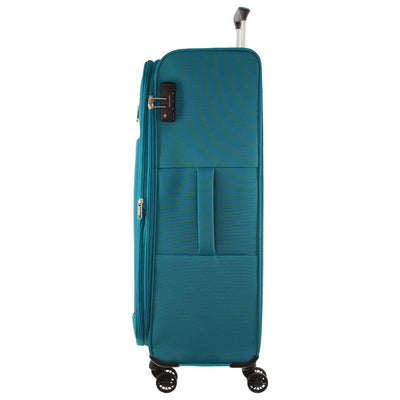 Pierre Cardin 76cm LARGE Soft Shell Suitcase in Turquoise