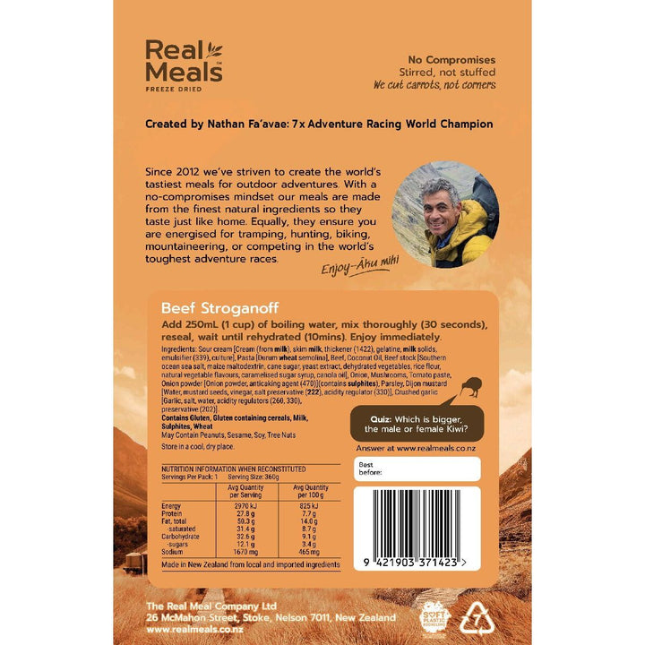 Real Meals DINNER | Beef Stroganoff — detail | Real Meals NZ