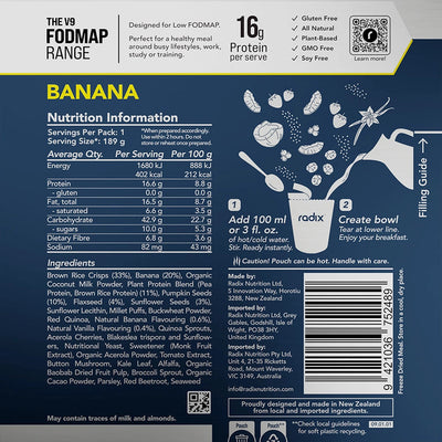 Radix Low Fodmap 400 Plant Based Banana Breakfast