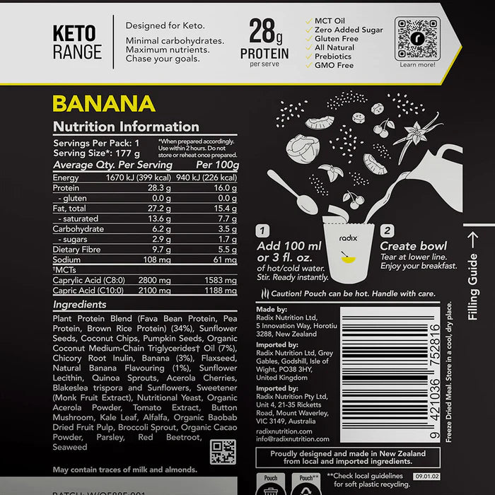 Radix Keto Breakfast Banana 400