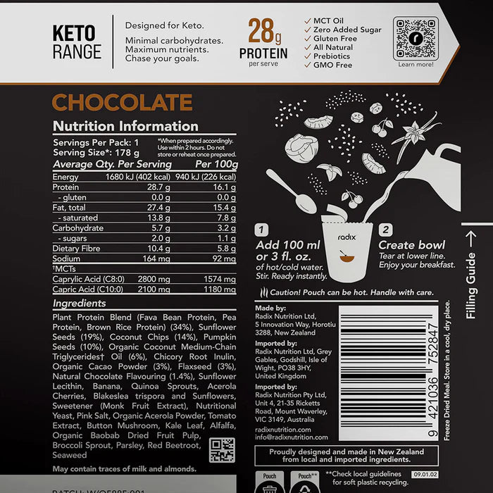 Radix Keto Breakfast Chocolate 400