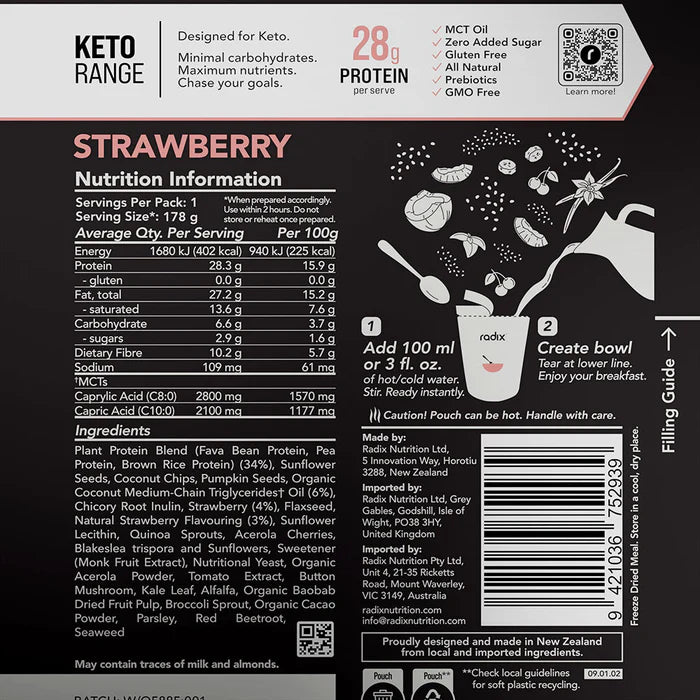 Radix Keto Breakfast Strawberry 400