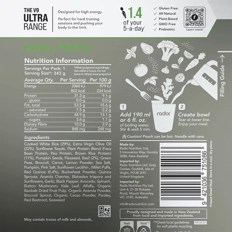 Radix Ultra 800 Plant-Based Basil Pesto