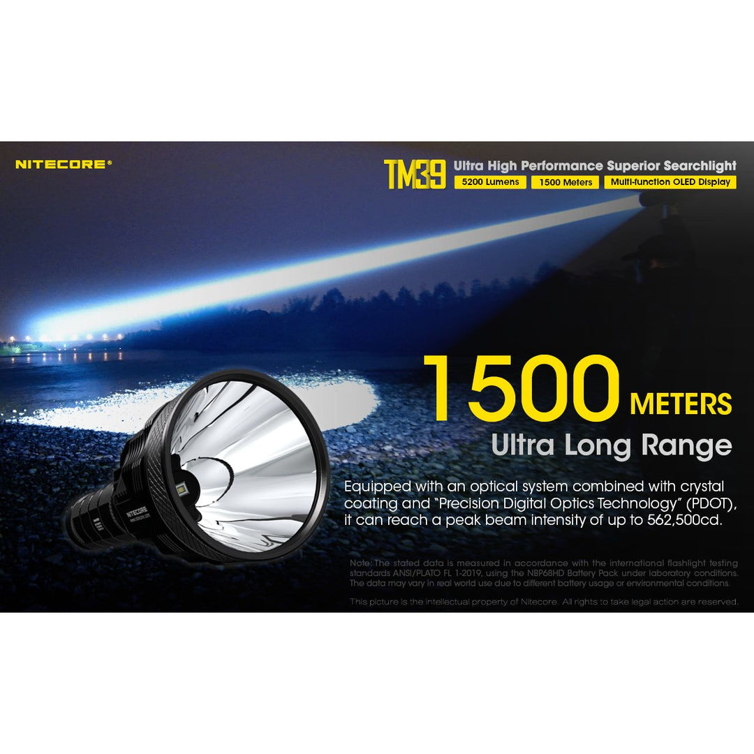 Nitecore TM39 5200 Lumen Long Throw Rechargeable Flashlight