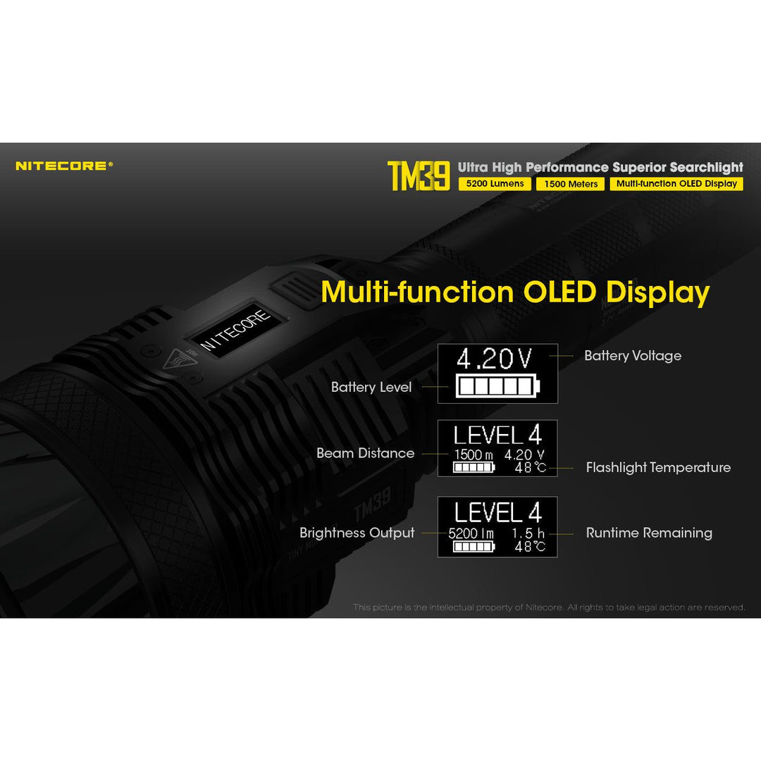 Nitecore TM39 5200 Lumen Long Throw Rechargeable Flashlight