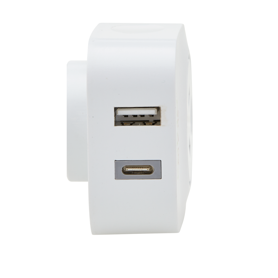 USB A+C & Power Adaptor for UK