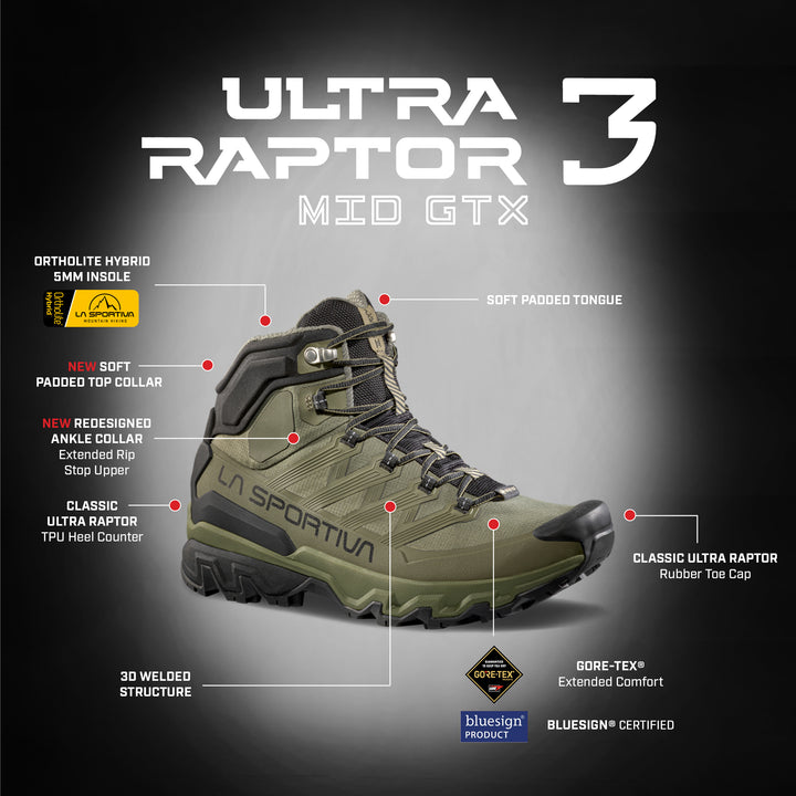 Mens La Sportiva Ultra Raptor 3 Mid GTX Boots | La Sportiva NZ