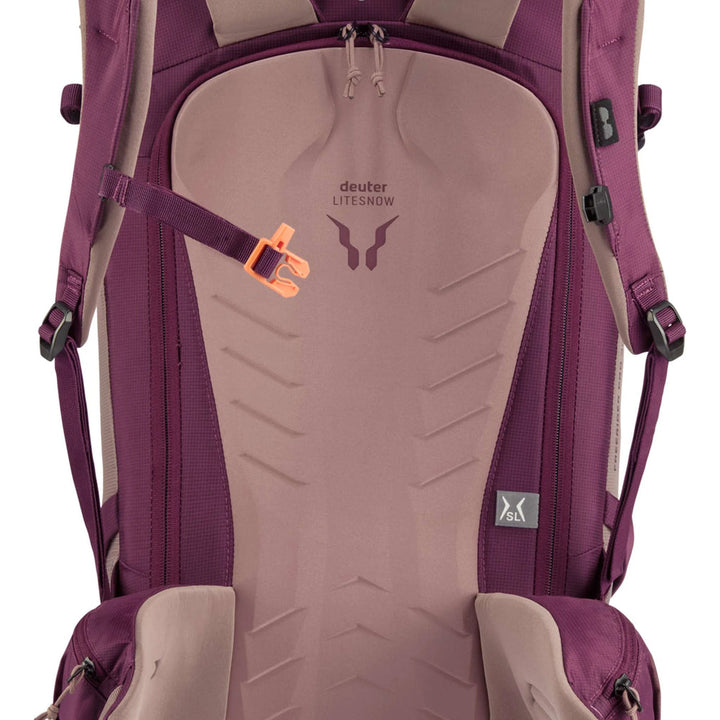 Deuter Freerider Pro 30+10 SL Backpack – Ashrose-Cassis – SL back panel detail