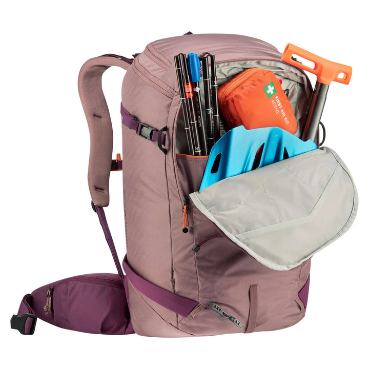 Deuter Freerider Pro 30+10 SL Backpack – Ashrose-Cassis – avalanche equipment compartment