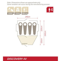 Discovery 4V Blackout Tent: floorplan