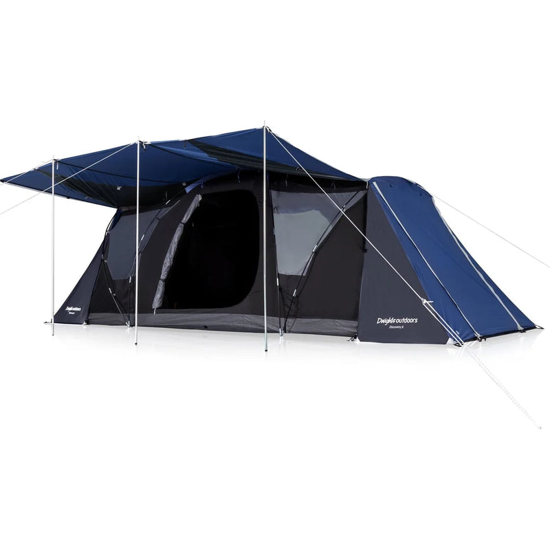 Discovery 6 Blackout: awning side; additional awning poles may be needed for all pictured awnings