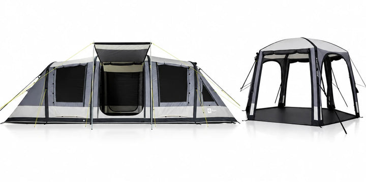 Enterprise 2 Blackout Tent and Enterprise Shelter V2, both included as separate standalone products; they do not attach.