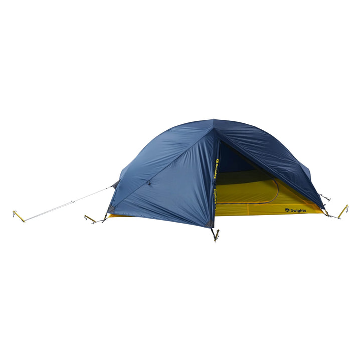 Dwights Explore 1 V2 hiking tent — open flysheet viewed from the front