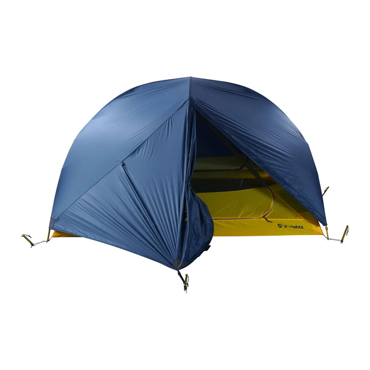 Dwights Explore 3 V2 hiking tent — open flysheet viewed from the side