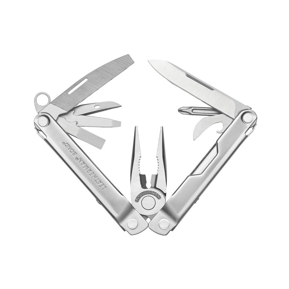 Leatherman Bond multi-tool open with tools displayed